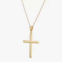 Mens 14K Gold Cross Pendant Necklace