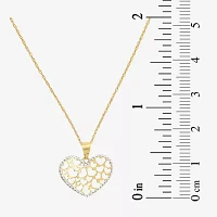 Made in Italy Womens 14K Gold Heart Pendant Necklace