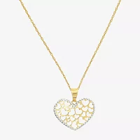 Made in Italy Womens 14K Gold Heart Pendant Necklace