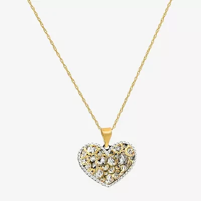 Made in Italy Womens 14K Gold Heart 18 Inch Pendant Necklace
