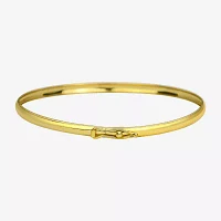 14K Gold Round Bangle Bracelet