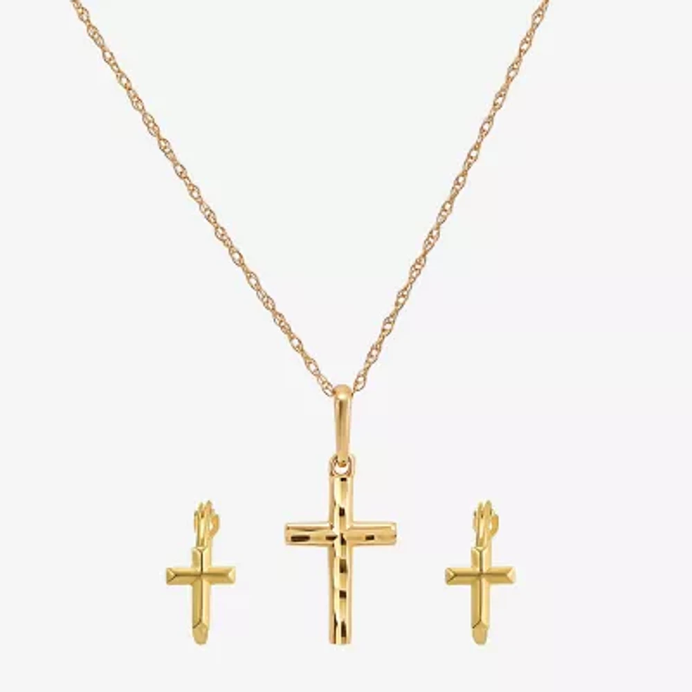 Girl's 14K Gold Cross 2-pc. Jewelry Set