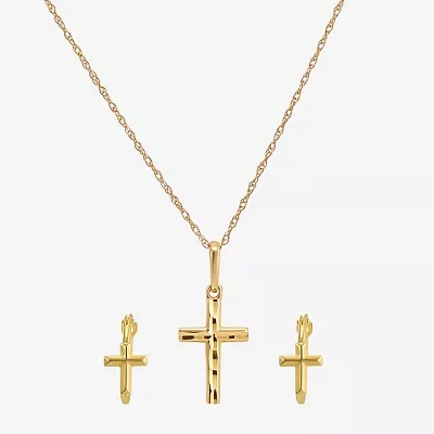Girl's 14K Gold Cross 2-pc. Jewelry Set