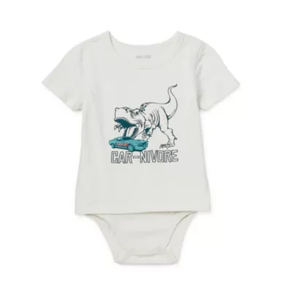 Okie Dokie Toddler Boys Adaptive Crew Neck Short Sleeve Bodysuit