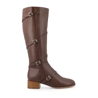 Journee Collection Womens Elettra Stacked Heel Dress Boots