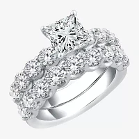 Signature By Modern Bride (G / Si1-Si2) Womens 4 CT. T.W. Lab Grown White Diamond 10K Gold Side Stone Bridal Set