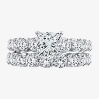 Signature By Modern Bride (G / Si1-Si2) Womens 4 CT. T.W. Lab Grown White Diamond 10K Gold Side Stone Bridal Set