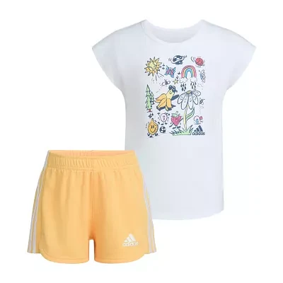 adidas Little Girls 2-pc. Short Set