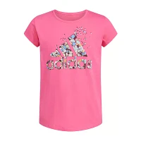 adidas Big Girls Scoop Neck Short Sleeve Graphic T-Shirt