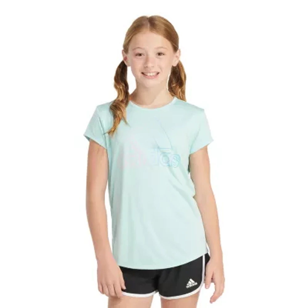 adidas Big Girls Round Neck Short Sleeve Graphic T-Shirt