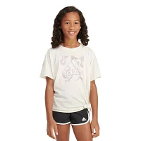 adidas Big Girls Crew Neck Short Sleeve Graphic T-Shirt