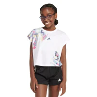 adidas Big Girls Crew Neck Short Sleeve Graphic T-Shirt