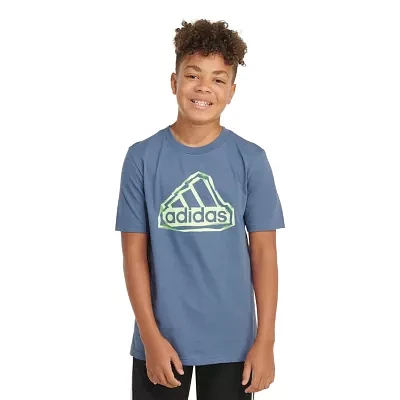 adidas Big Boys Crew Neck Short Sleeve Graphic T-Shirt