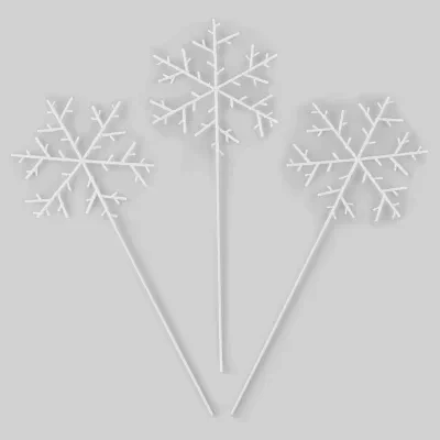 North Pole Trading Co. Snowflake 3-pc. Christmas Picks