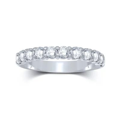 1 CT.T.W. Natural Diamond 14K White Gold Band