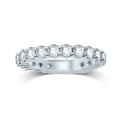 2 CT.T.W. Natural Diamond 14K White Gold Eternity Band