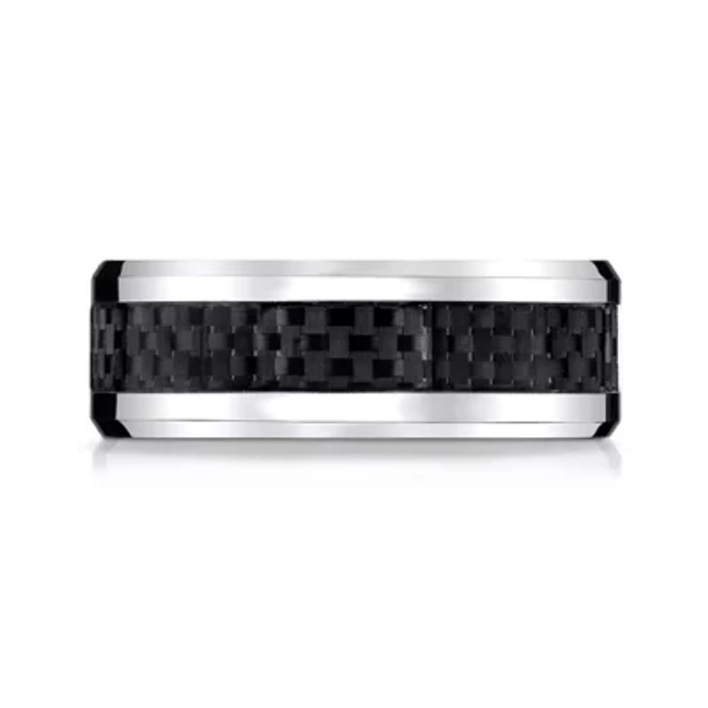 Mens Cobalt with Carbon Fiber Inlay 8mm Wedding Band