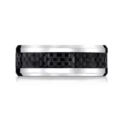 Mens Cobalt with Carbon Fiber Inlay 8mm Wedding Band