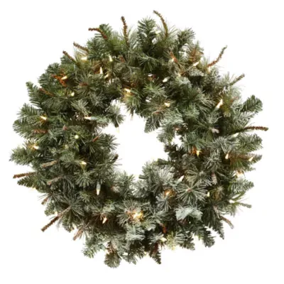 Nearly Natural 30in Lighted Indoor Wreath