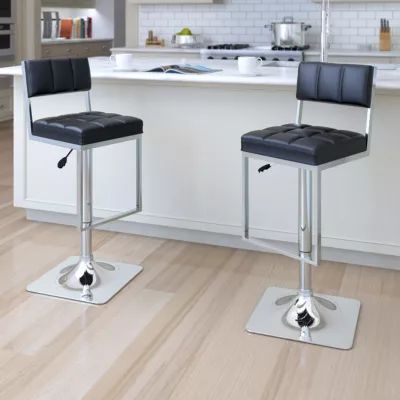 Square Tufted Adjustable 2-pc. Bar Stool