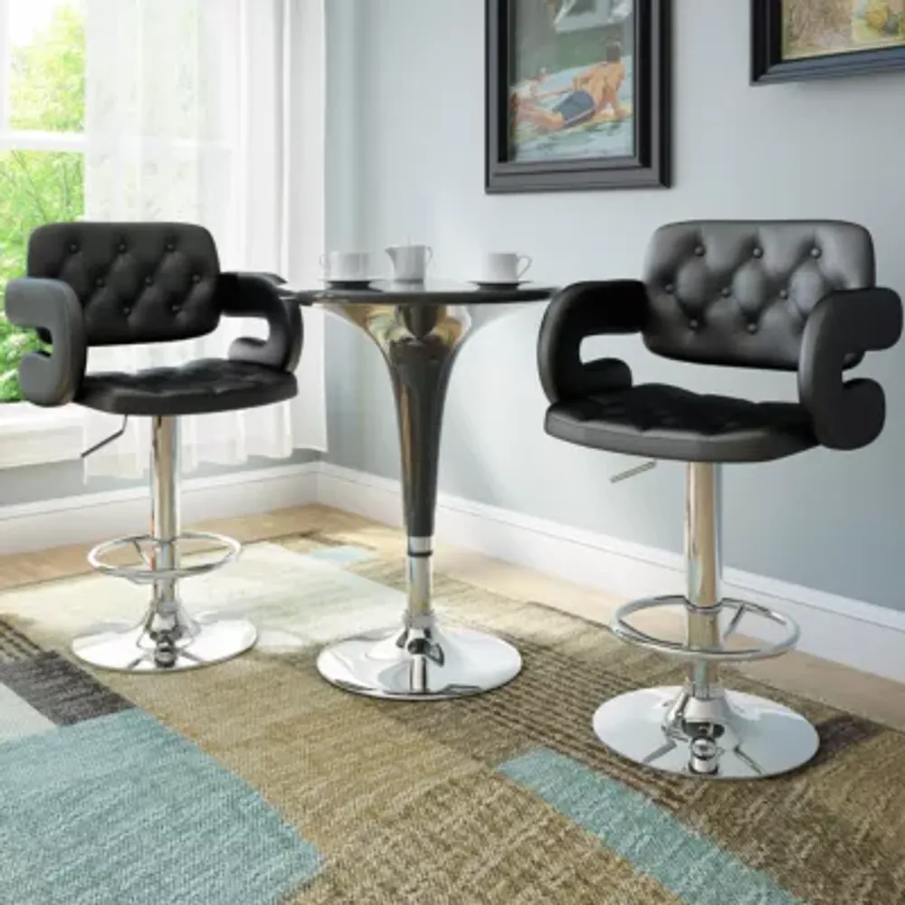 Tufted Adjustable 2-pc. Tufted Bar Stool