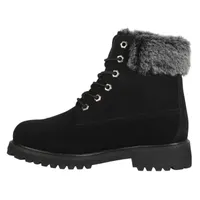 Lugz Womens Convoy Fur Block Heel Lace Up Boots