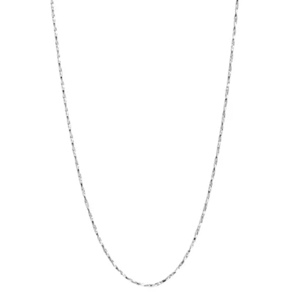 16-24" Silver-Plated Thin Twist Boston Chain