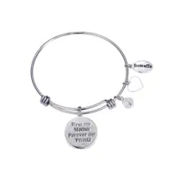 Footnotes Mom Stainless Steel Heart Bangle Bracelet