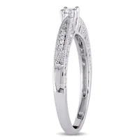 Promise My Love Womens 1/ CT. T.W. Natural Diamond Sterling Silver Round Ring