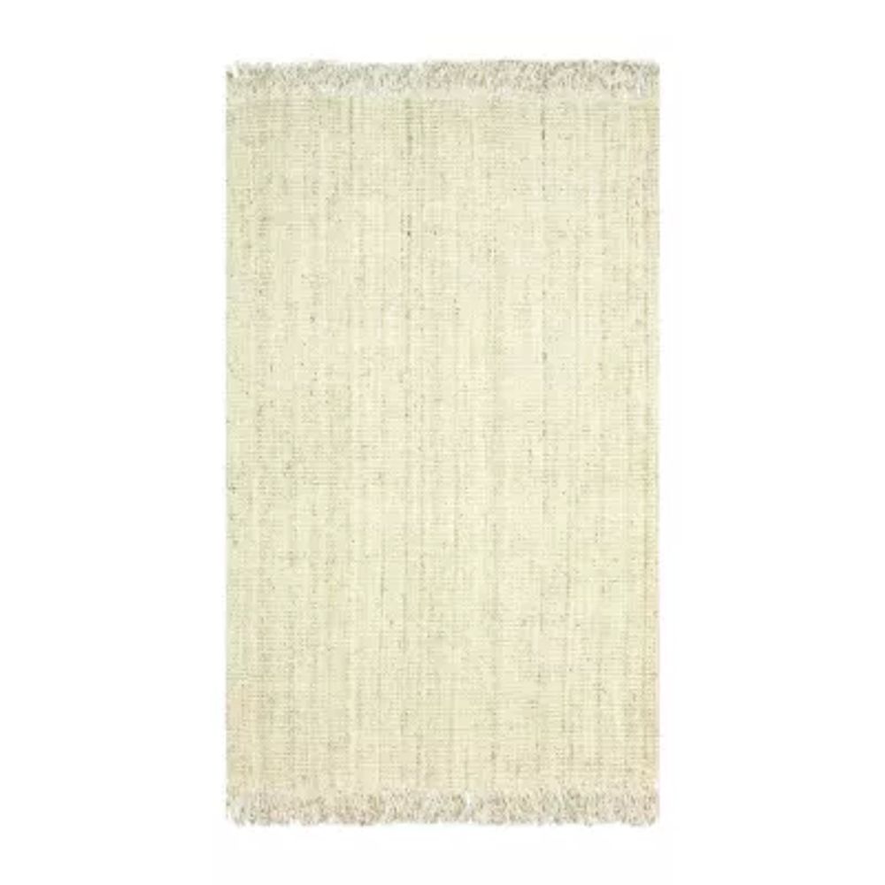 nuLOOM Hand Woven Chunky Woolen Cable Off White 8 ft. x 11 ft. Indoor Area  Rug