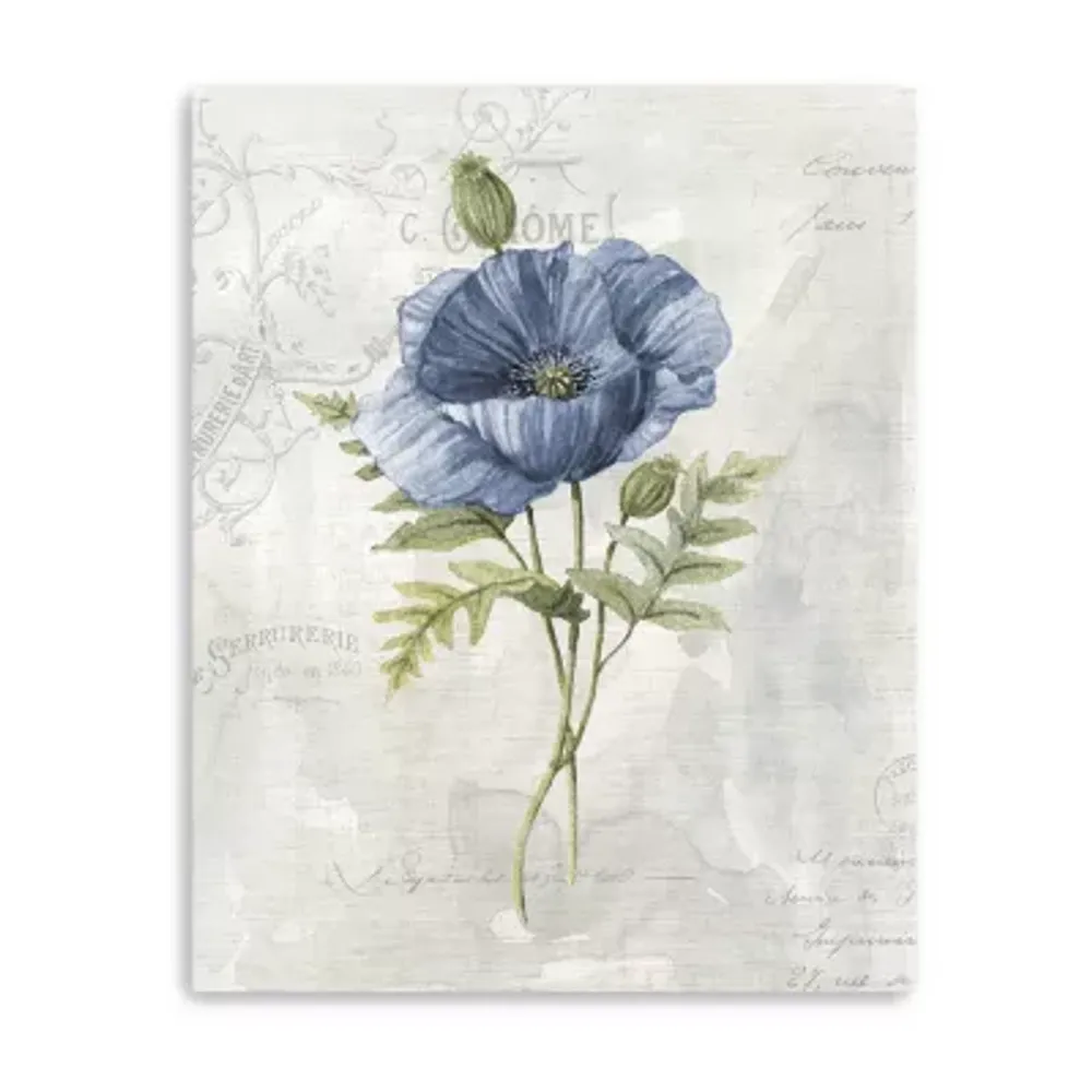 Lumaprints Blue Linen Poppy Canvas Art