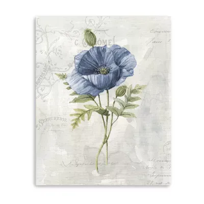 Lumaprints Blue Linen Poppy Canvas Art