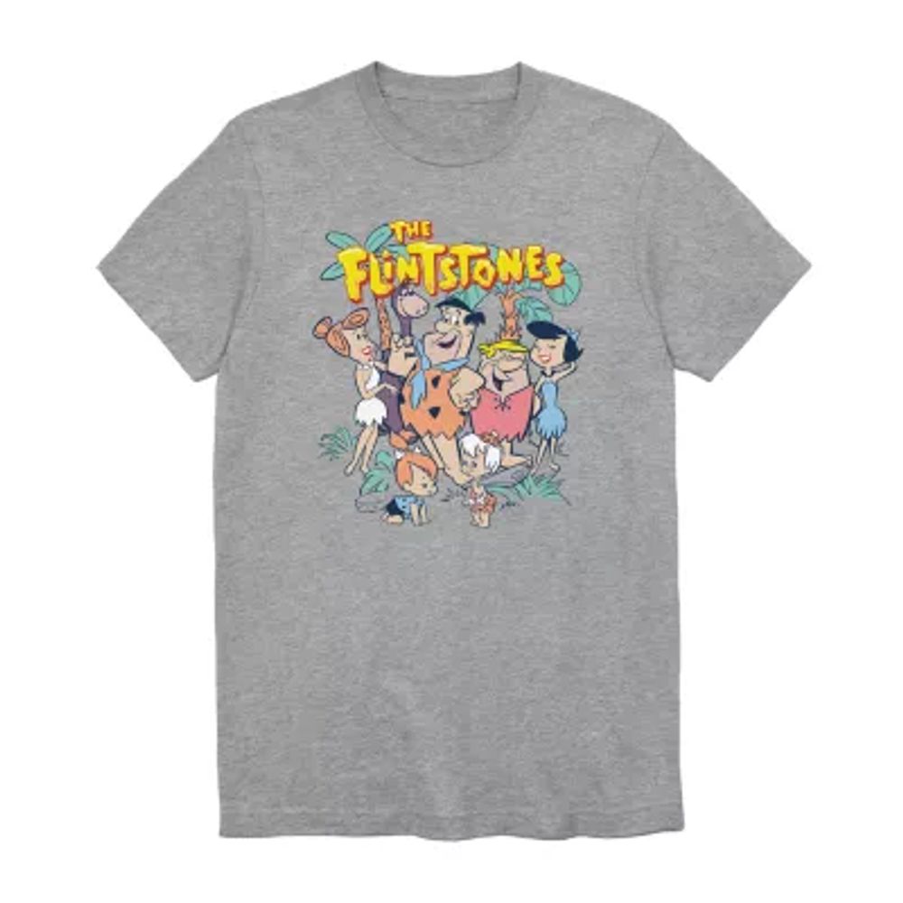 The Flinstones Mens Crew Neck Short Sleeve Regular Fit Graphic T-Shirt