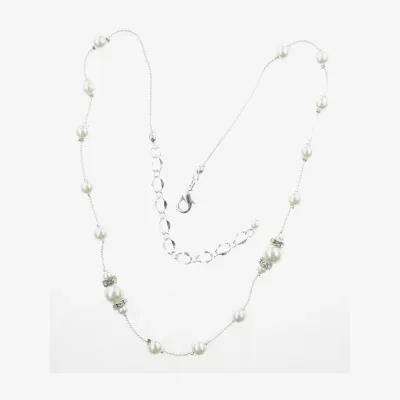 Vieste Rosa Simulated Pearl 18 Inch Link Illusion Necklace