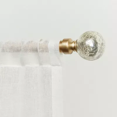 Exclusive Home Curtains Silver Aged Sphere 1 Adjustable Curtain Rod