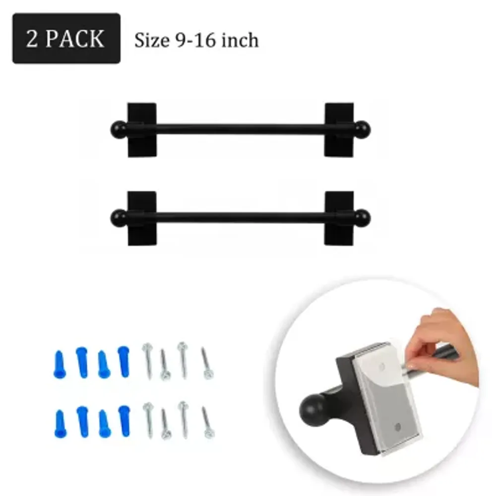 Rod Desyne 2pk Self Adhesive 7/16 Adjustable Curtain