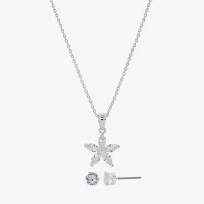Sparkle Allure 2-pc. Cubic Zirconia Pure Silver Over Brass Star Jewelry Set