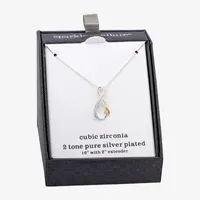 Sparkle Allure Womens Cubic Zirconia Pure Silver Over Brass Pendant Necklaces