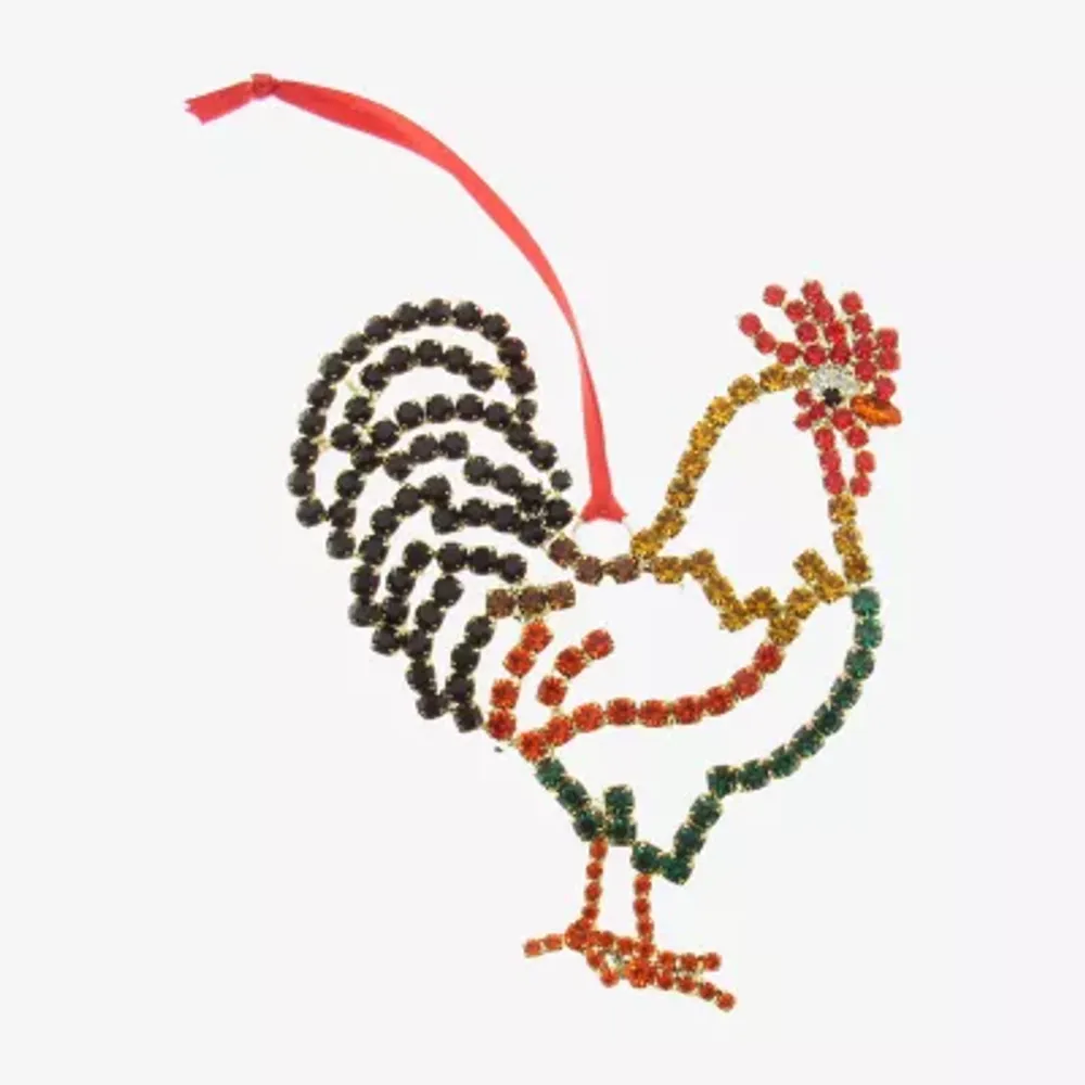 Vieste Rosa Rhinestone Chicken Christmas Ornament