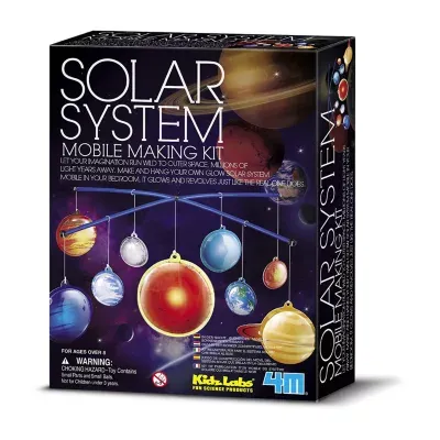 Toysmith 4m Glow-In-The-Dark Solar System Mobile Making Kit; Multi Discovery Toy