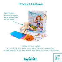 Toysmith 4m Mermaid Doll Making Kit 15-pc. Kids Craft Kit