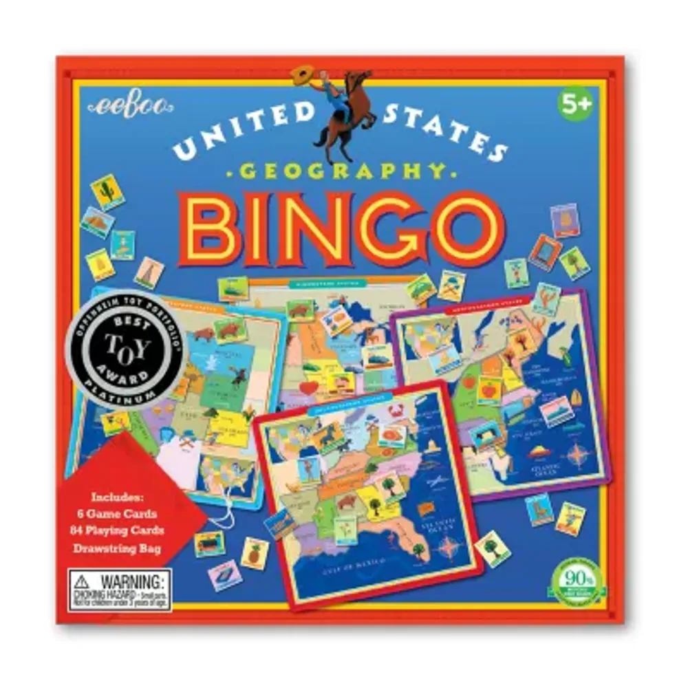 Eeboo United States Geography Bingo Game Brain Game