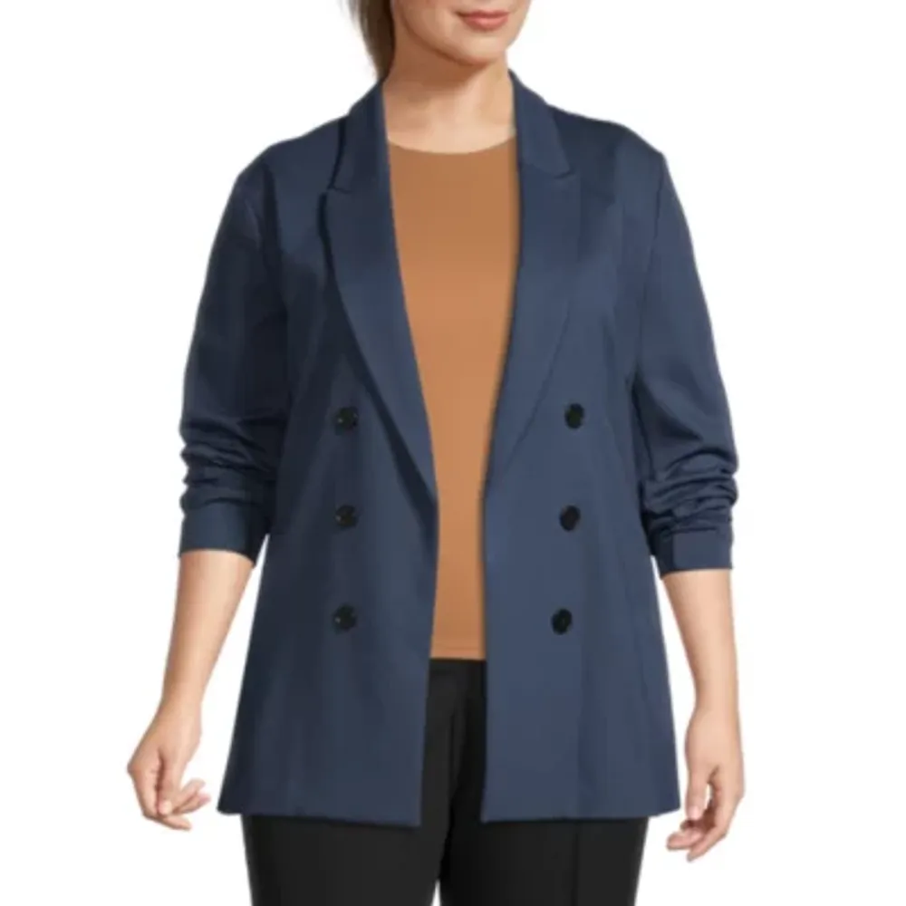Worthington Womens Classic Fit Blazer Plus