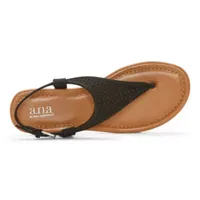 a.n.a Womens Sabrina T-Strap Flat Sandals