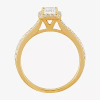 H-I / Si1-Si2) Womens / CT. T.W. Lab Grown White Diamond 10K Gold Side Stone Halo Bridal Set