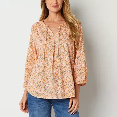 St. John's Bay Womens Long Sleeve Blouse