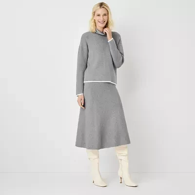 Liz Claiborne Womens Cowl Neck Long Sleeve Pullover Sweater