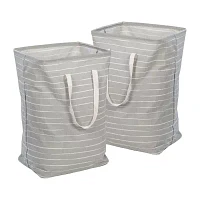 Honey-Can-Do Gray Folding Laundry 2-pc. Polyester Blend Folding Hamper