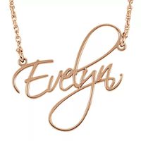 Personalized 27mm Cursive Name Pendant Necklace