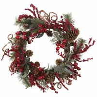 Nearly Natural 24in Berry Indoor Christmas Wreath